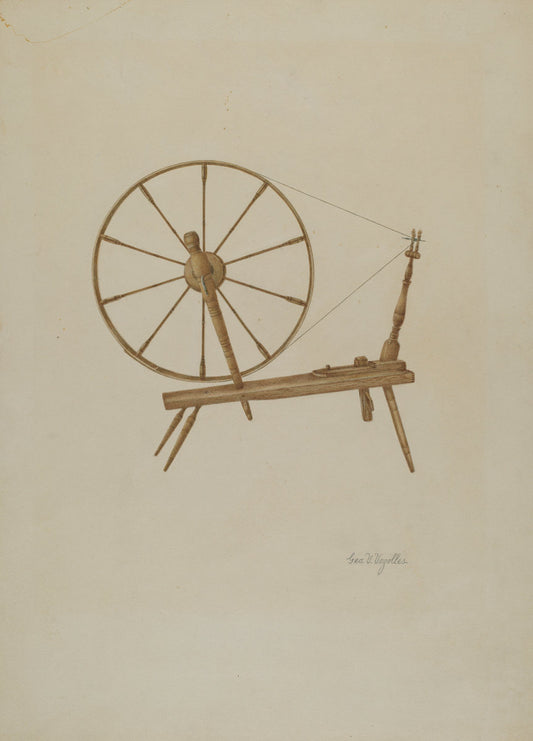 Spinning Wheel by George V. Vezolles (American, 1885 - 1956), 16X12"(A3)Poster Print