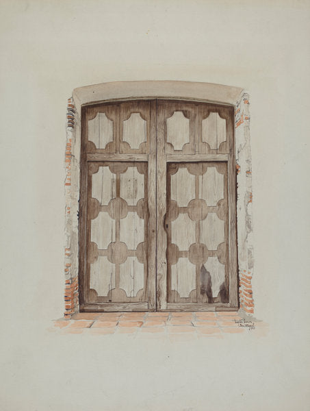Church Doors by Dayton Brown (American, active c. 1935), 16X12"(A3)Poster Print