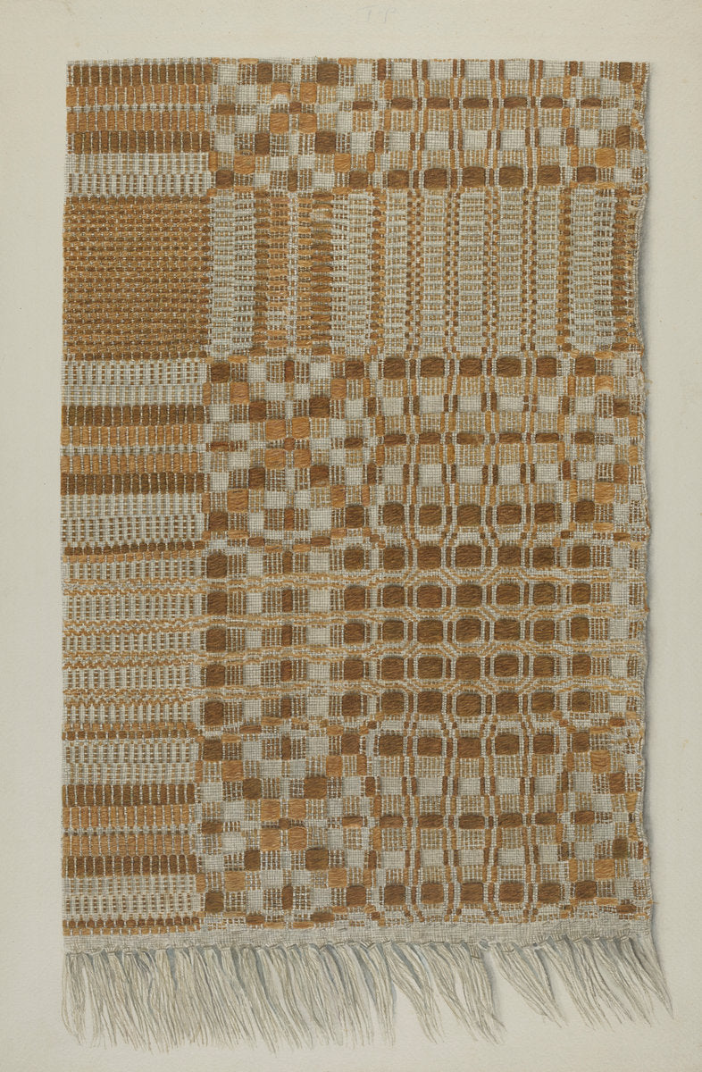 Woven Coverlet by Lucille Lacoursiere (American, active c. 1935), 16X12"(A3)Poster Print