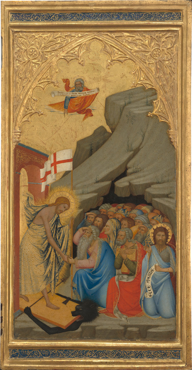 Scenes from the Passion of Christ: The Descent into Limbo [right panel] by Andrea Vanni (Sienese, c. 1330 - 1413), 16X12"(A3)Poster Print