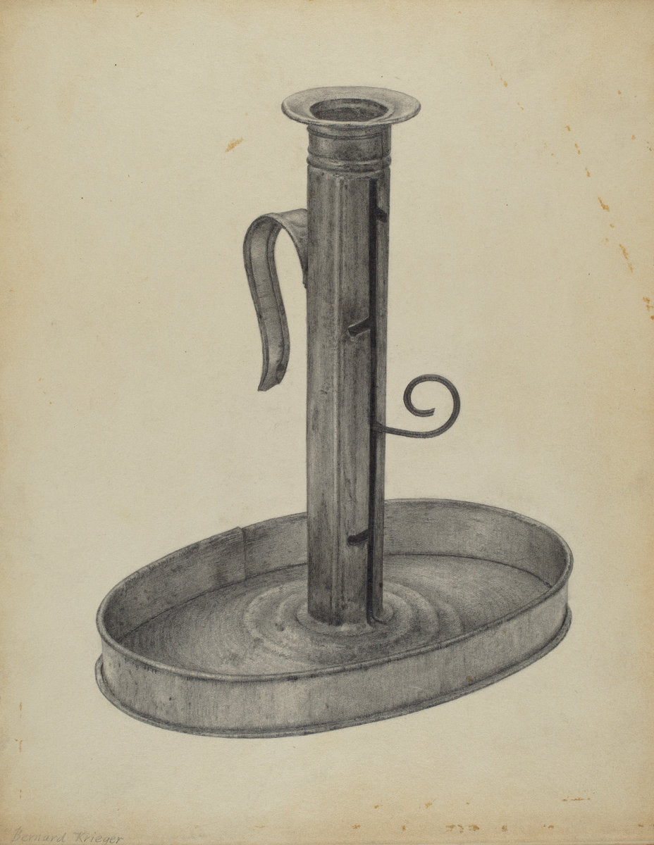 Candlestick by Bernard Krieger (American, active c. 1935), 16X12"(A3)Poster Print