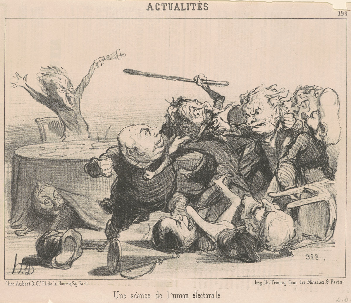 Une séance de l'union électorale by Honoré Daumier (French, 1808 - 1879), 16X12"(A3)Poster Print