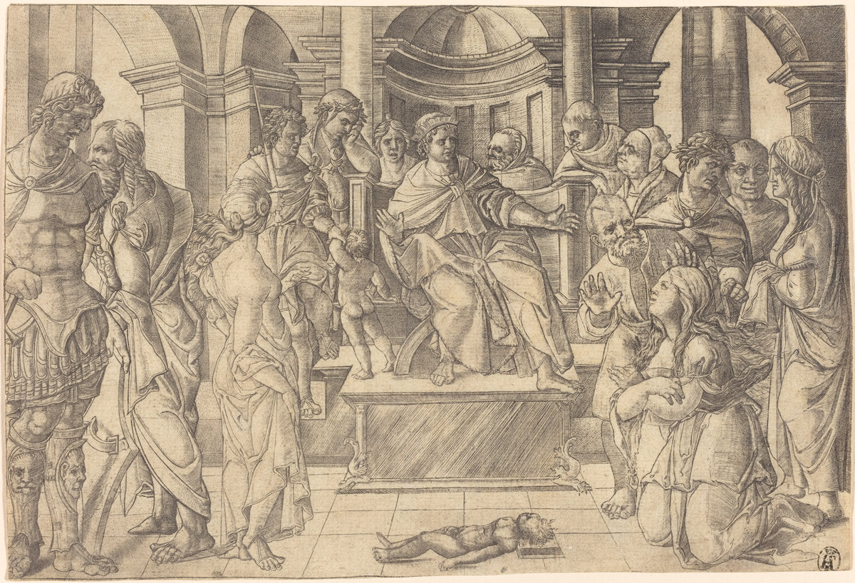 The Judgment of Solomon by Jean Duvet (French, 1485 - c. 1570), 16X12"(A3)Poster Print