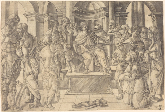 The Judgment of Solomon by Jean Duvet (French, 1485 - c. 1570), 16X12"(A3)Poster Print