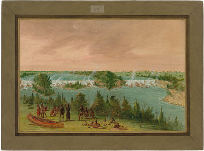 Father Hennepin and Companions at the Falls of St. Anthony.  May 1, 1680 by George Catlin (American, 1796 - 1872), 16X12"(A3)Poster Print