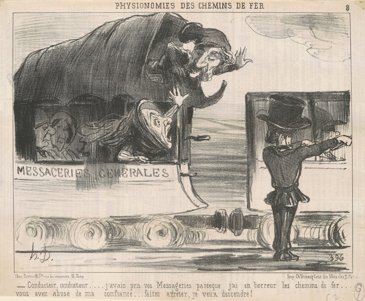 Conducteur ... j'avais pris vos messageries ... by Honoré Daumier (French, 1808 - 1879), 16X12"(A3)Poster Print