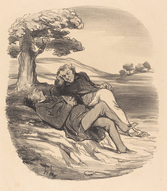 Doux loisir d'un quincailler retiré di commerce... by Honoré Daumier (French, 1808 - 1879), 16X12"(A3)Poster Print
