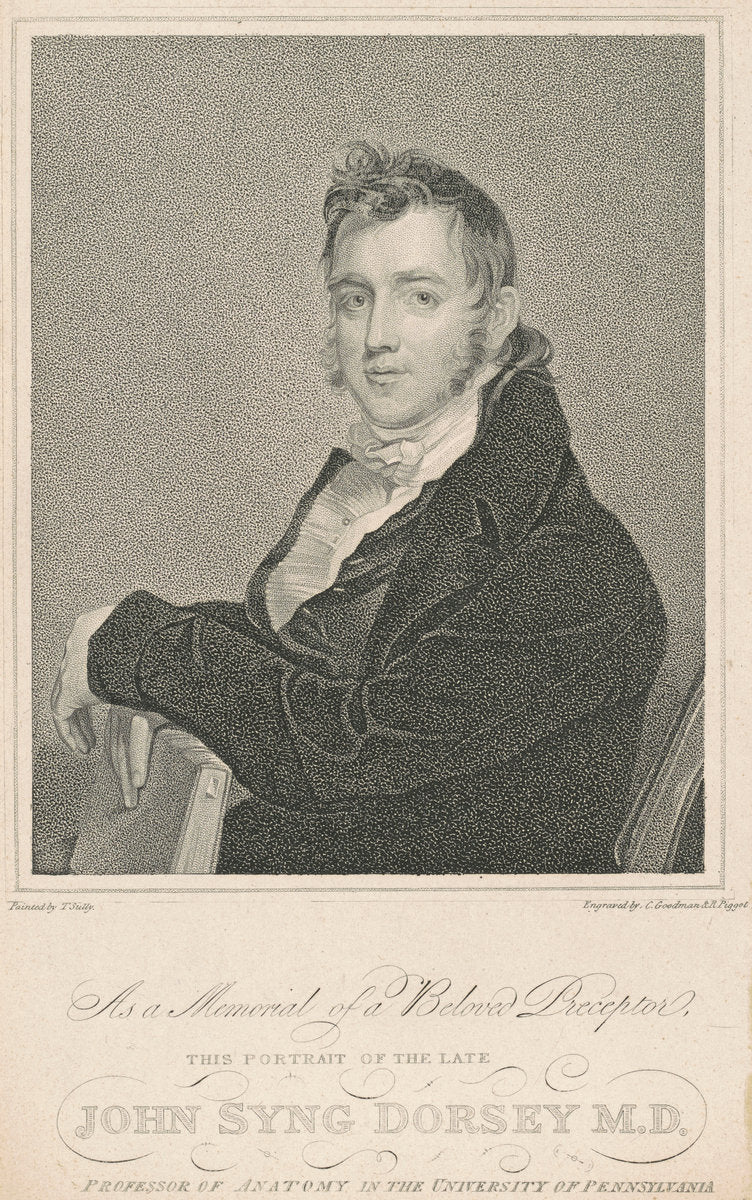 John Syng Dorsey, M.D. by Charles Goodman and Robert Piggot, after Thomas Sully (American, 1790 - 1830), 16X12"(A3)Poster Print