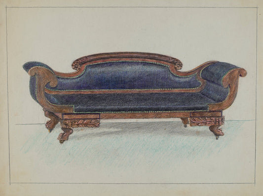 Sofa by Herman Bader (American, active c. 1935), 16X12"(A3)Poster Print