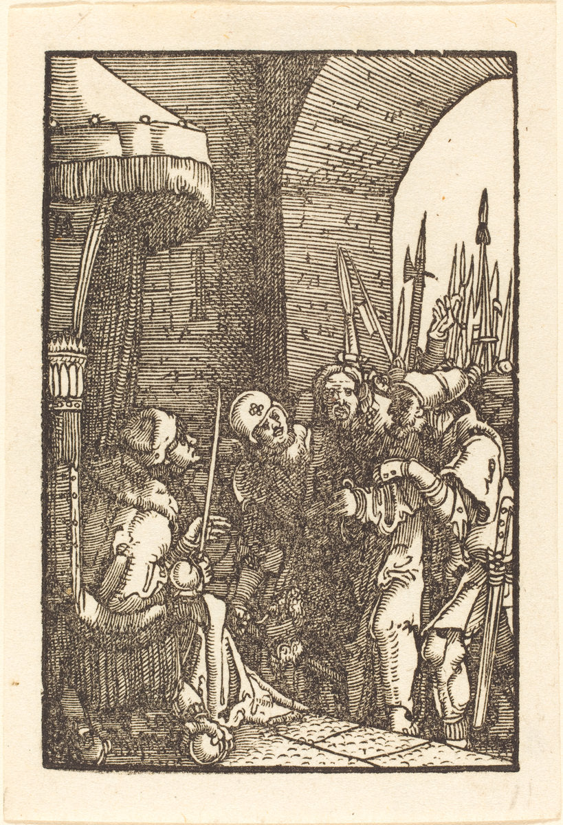Christ before Caiaphas by Albrecht Altdorfer (German, 1480 or before - 1538), 16X12"(A3)Poster Print
