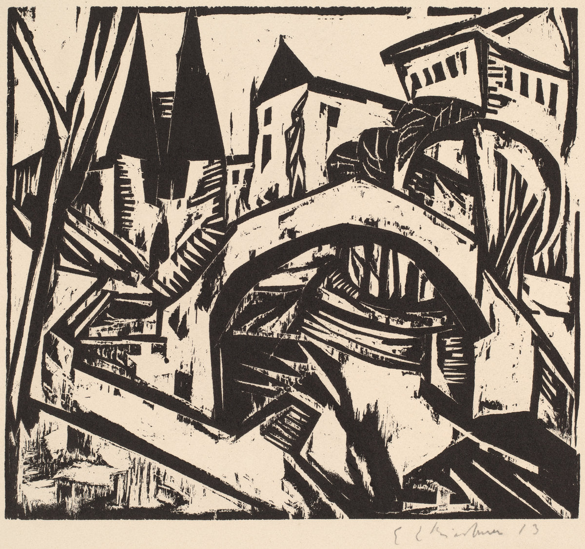 River Bank at Elisabeth (Berlin) by Ernst Ludwig Kirchner (German, 1880 - 1938), 16X12"(A3)Poster Print