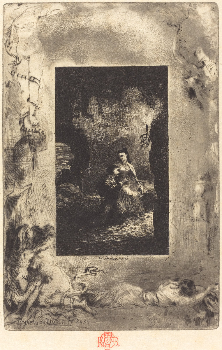 Le Tombeau du Diable (The Devil's Tomb) by Félix-Hilaire Buhot (French, 1847 - 1898), 16X12"(A3)Poster Print