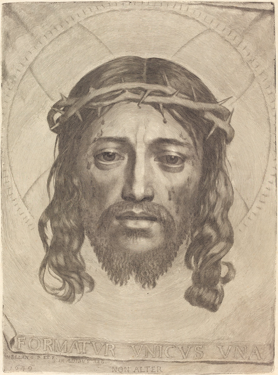 The Sudarium of Saint Veronica by Claude Mellan (French, 1598 - 1688), 16X12"(A3)Poster Print