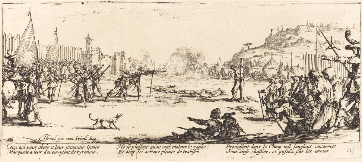 The Firing Squad by Jacques Callot (French, 1592 - 1635), 16X12"(A3)Poster Print