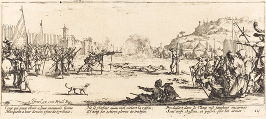 The Firing Squad by Jacques Callot (French, 1592 - 1635), 16X12"(A3)Poster Print