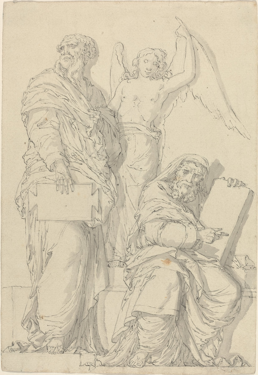 The Prophets Hosea and Jonah by Louis-Felix de La Rue after Raphael (French, 1731 - 1765), 16X12"(A3)Poster Print