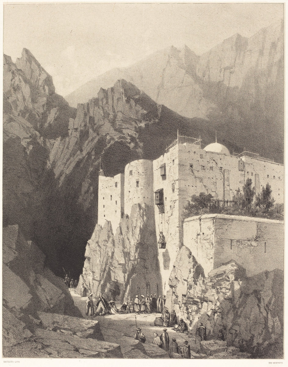Mt. Sinai by Adrien Dauzats (French, 1804 - 1868), 16X12"(A3)Poster Print