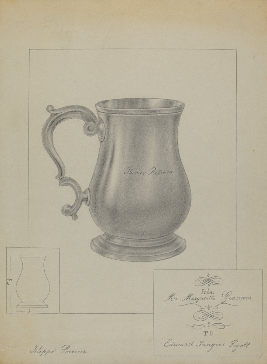 Silver Mug by Filippo Porreca (American, active c. 1935), 16X12"(A3)Poster Print