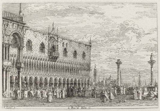 La Piera del Bando. V. [lower right] by Canaletto (Italian, 1697 - 1768), 16X12"(A3)Poster Print