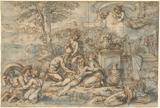 The Purification of Aeneas by Michel Corneille (French, 1642 - 1708), 16X12"(A3)Poster Print