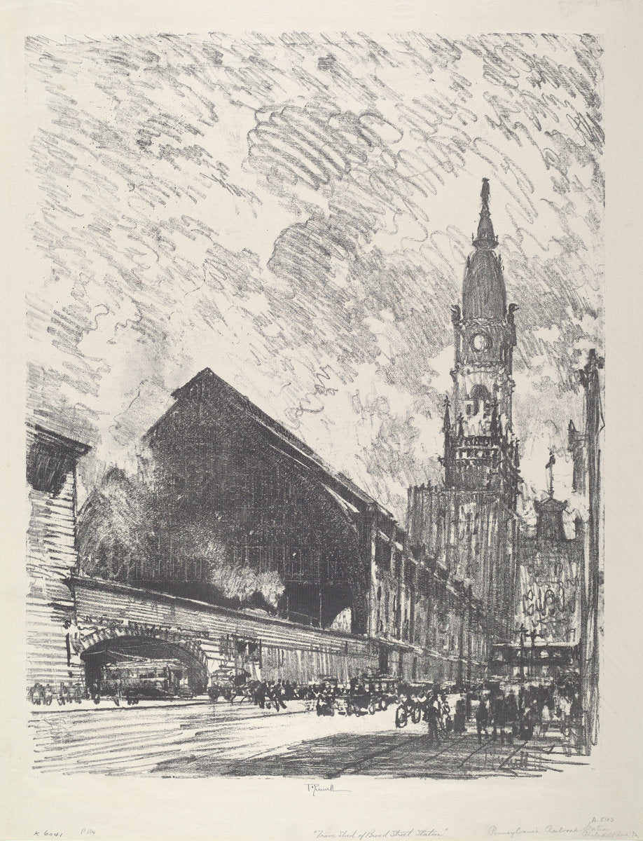 Broad St. Station by Joseph Pennell (American, 1857 - 1926), 16X12"(A3)Poster Print