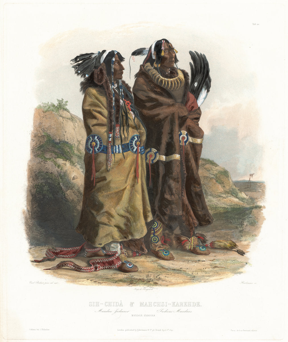 Sih-Chidä and Mahchsi-Karehde by Johann Hürlimann after Karl Bodmer (Swiss, 1793 - 1850), 16X12"(A3)Poster Print