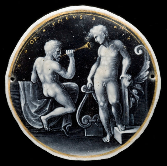 mid 16th century by French 16th Century (Hat-Badge with Apollo and Marsyas (or possibly Orpheus)), 16X12"(A3)Poster Print