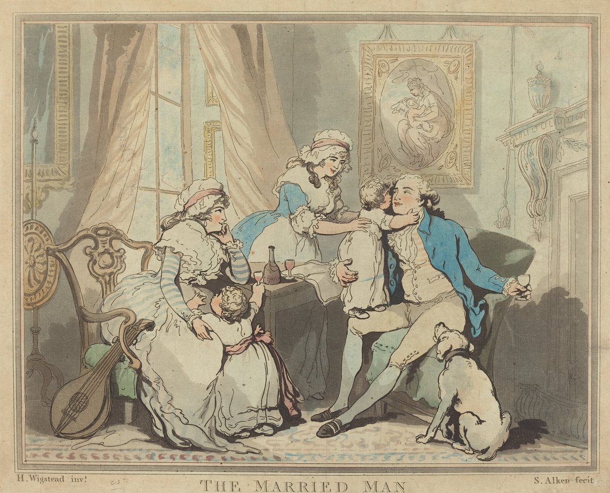 The Married Man by Samuel Alken after H. Wigstead (British, 1756 - 1815), 16X12"(A3)Poster Print