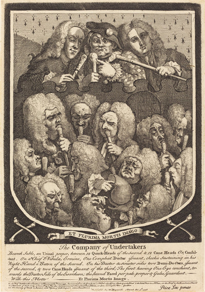 The Company of Undertakers by William Hogarth (English, 1697 - 1764), 16X12"(A3)Poster Print