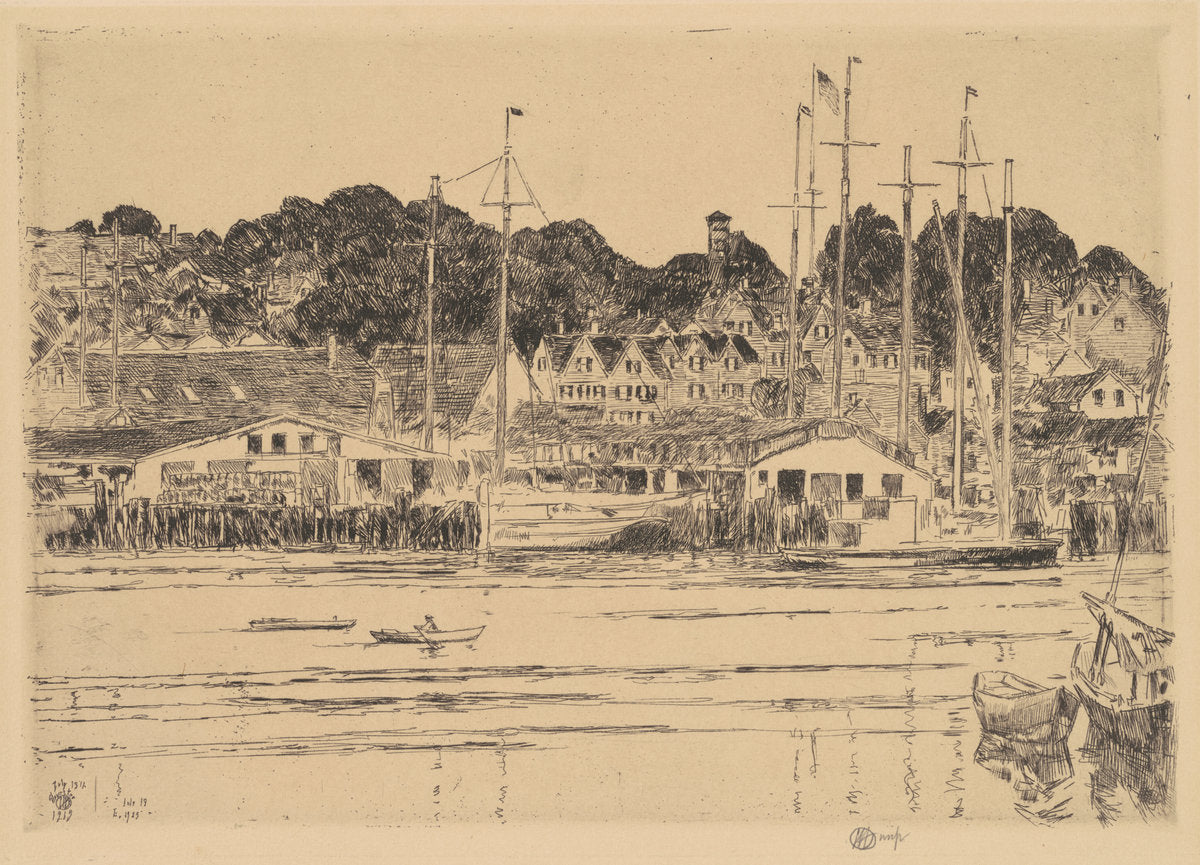 Inner Harbor, Gloucester by Childe Hassam (American, 1859 - 1935), 16X12"(A3)Poster Print