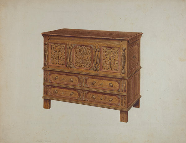 Chest by John Dana (American, active c. 1935), 16X12"(A3)Poster Print