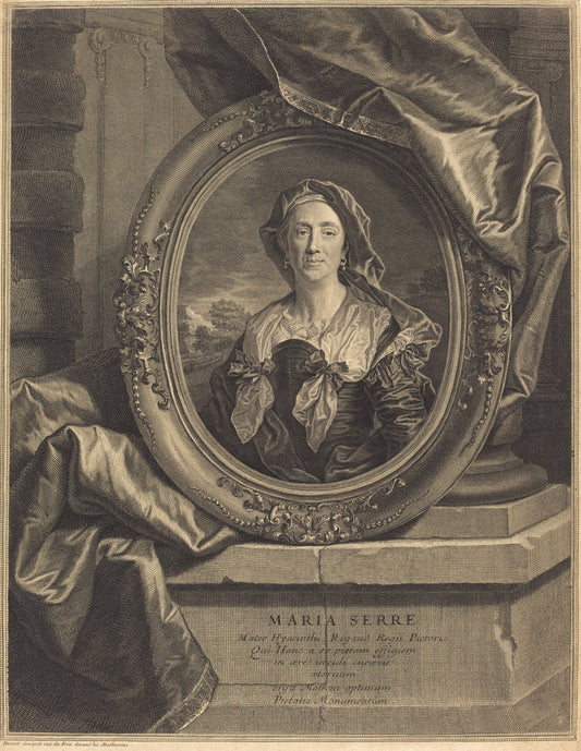 Maria Serre, Mater Hyacinth Rigaud by Pierre Drevet after Hyacinthe Rigaud (French, 1663 - 1738), 16X12"(A3)Poster Print