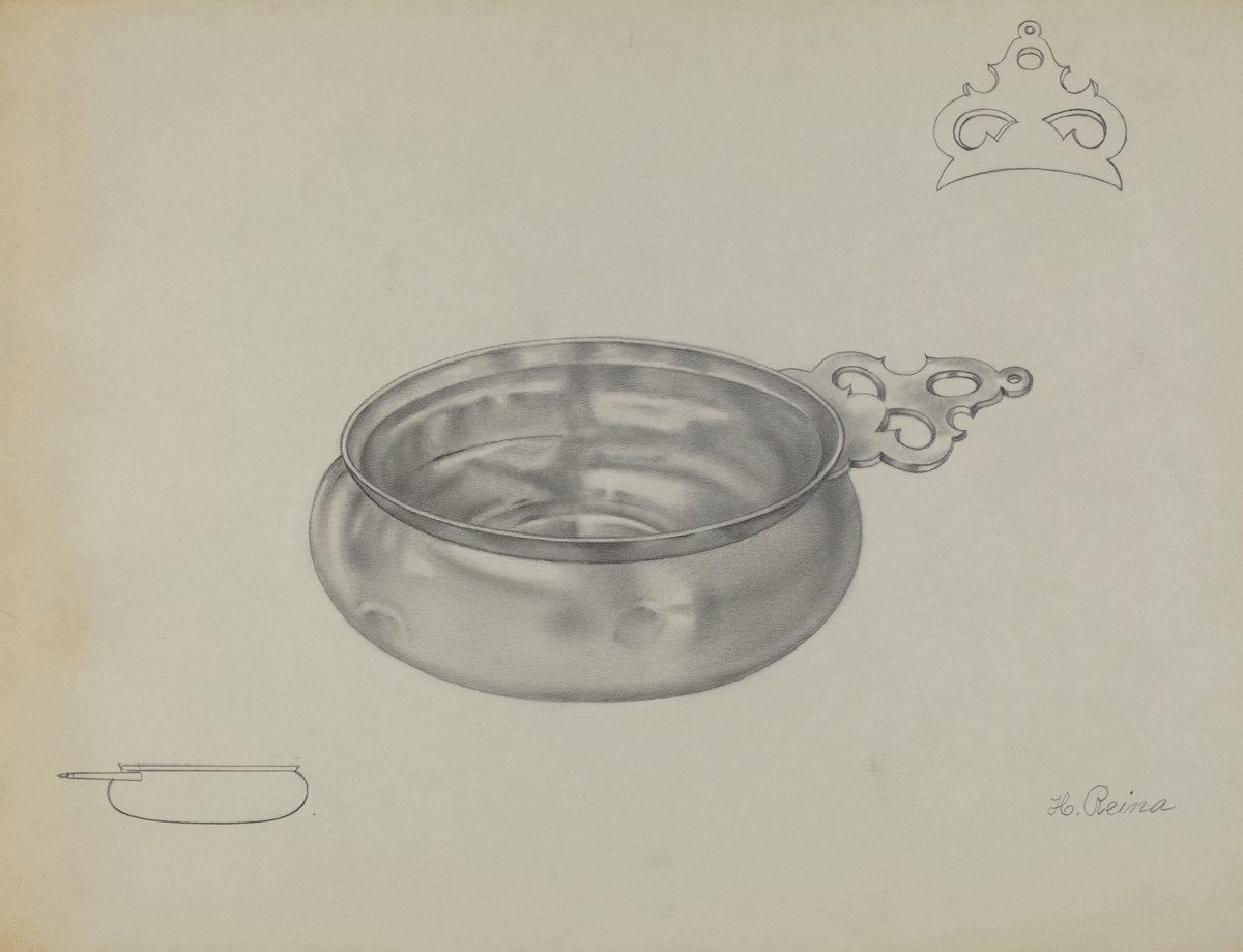 Silver Porringer by Horace Reina (American, active c. 1935), 16X12"(A3)Poster Print