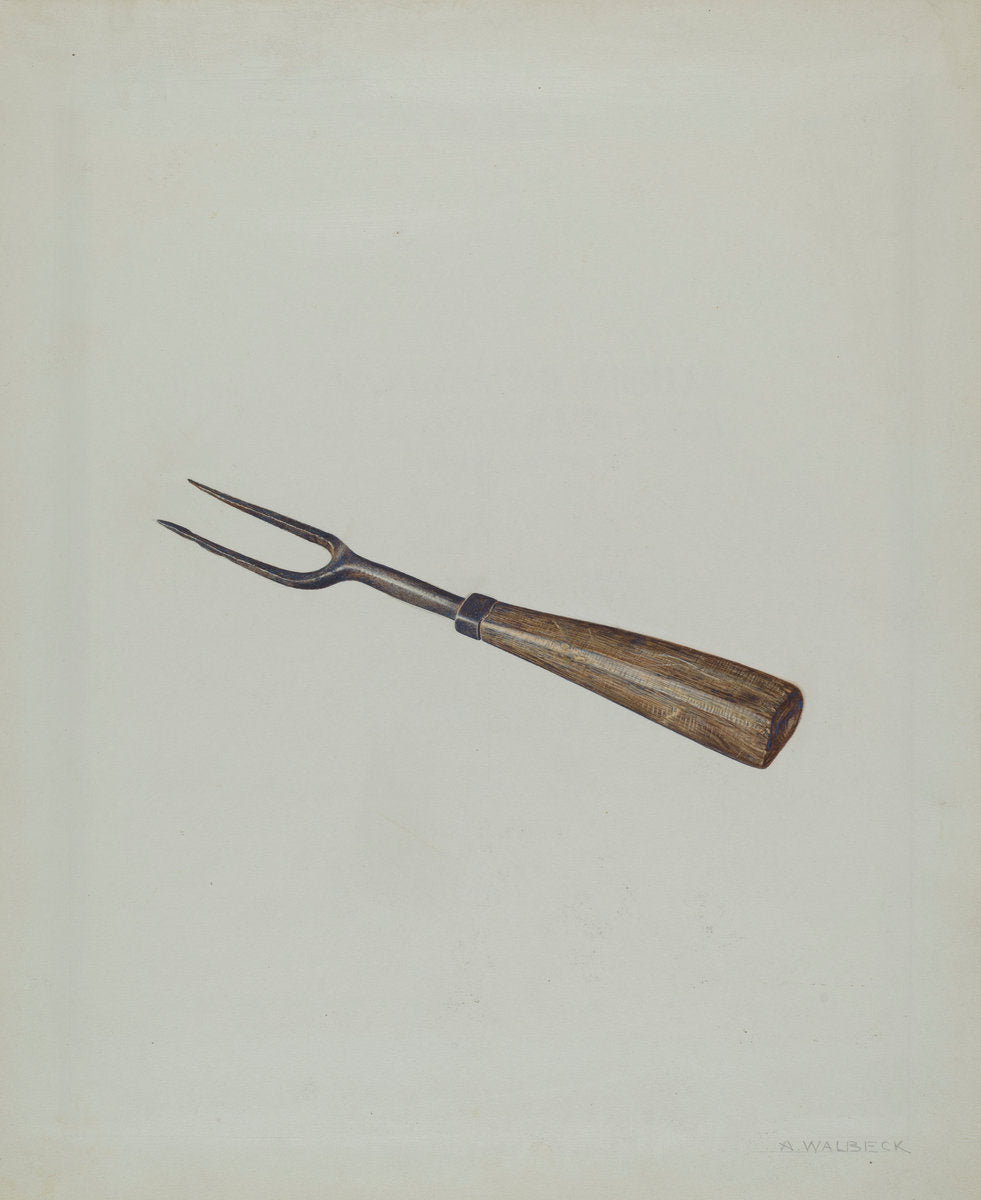 Fork by Alfred Walbeck (American, active c. 1935), 16X12"(A3)Poster Print