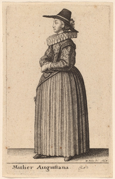 Mulier Augustana by Wenceslaus Hollar (Bohemian, 1607 - 1677), 16X12"(A3)Poster Print