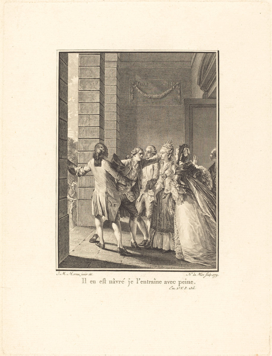Il en est nâvre, je l'entraine avec peine by Noël Le Mire after Jean-Michel Moreau (French, 1724 - 1801), 16X12"(A3)Poster Print