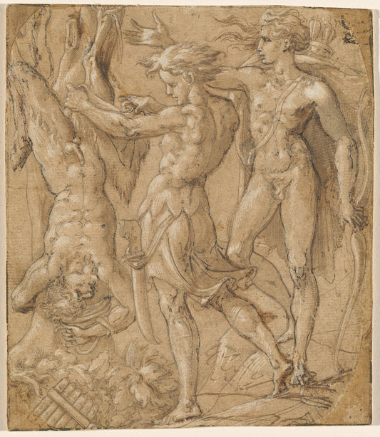 The Flaying of Marsyas by Parmigianino (Parmese, 1503 - 1540), 16X12"(A3)Poster Print