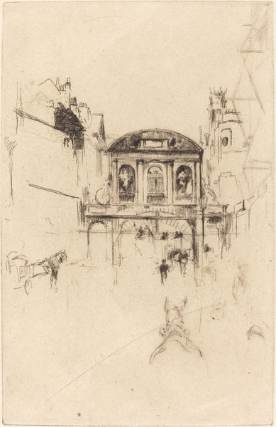 Temple Bar by James McNeill Whistler (American, 1834 - 1903), 16X12"(A3)Poster Print