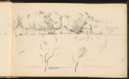 Landscape with Trees by Paul Cézanne (French, 1839 - 1906), 16X12"(A3)Poster Print