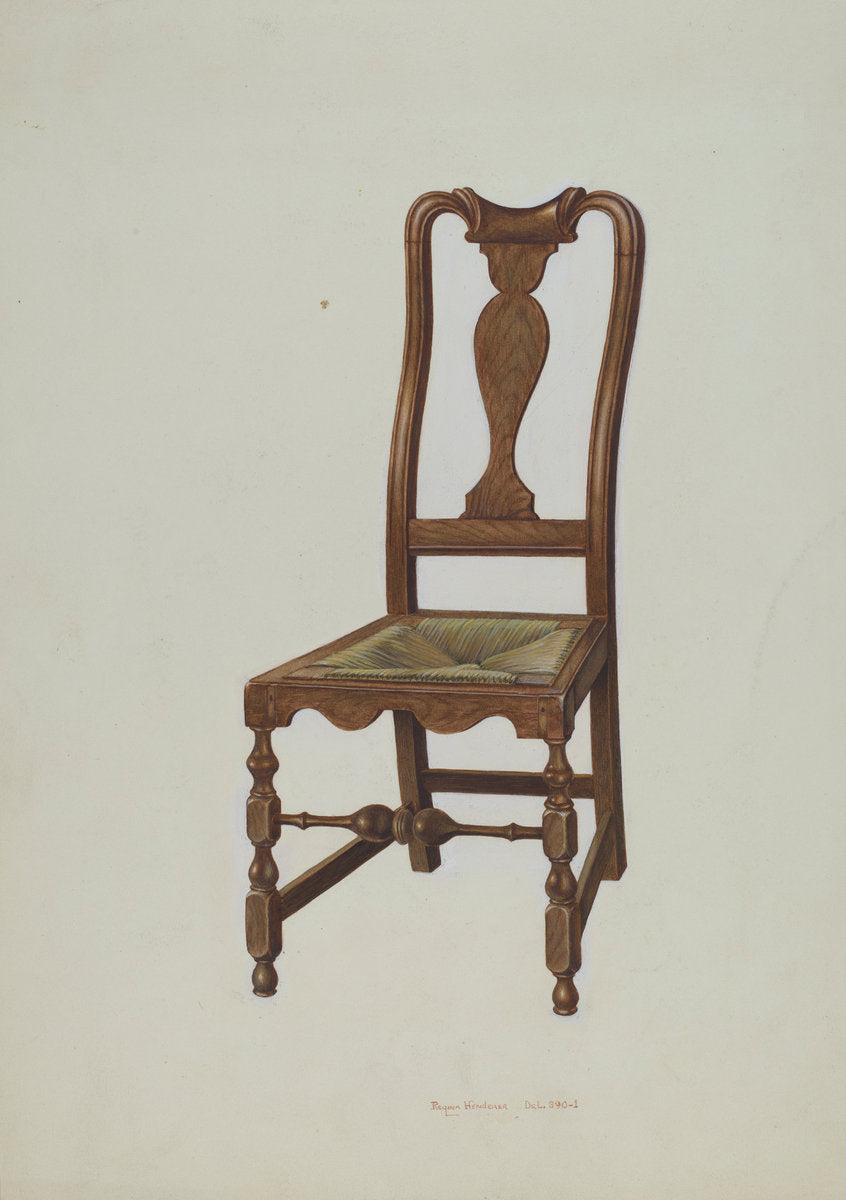 Chair by Regina Henderer (American, active c. 1935), 16X12"(A3)Poster Print