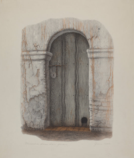 1935/1942 by June Dale (Mission Door San Juan), 16X12"(A3)Poster Print