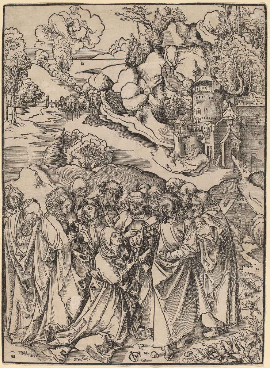 Christ and the Apostles and the Holy Women by Urs Graf I (Swiss, c. 1485 - 1527/1529), 16X12"(A3)Poster Print