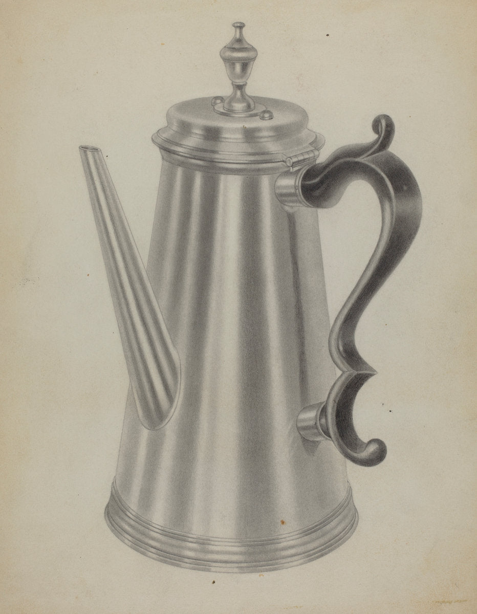 Silver Coffee Pot by Michael Fenga (American, active c. 1935), 16X12"(A3)Poster Print