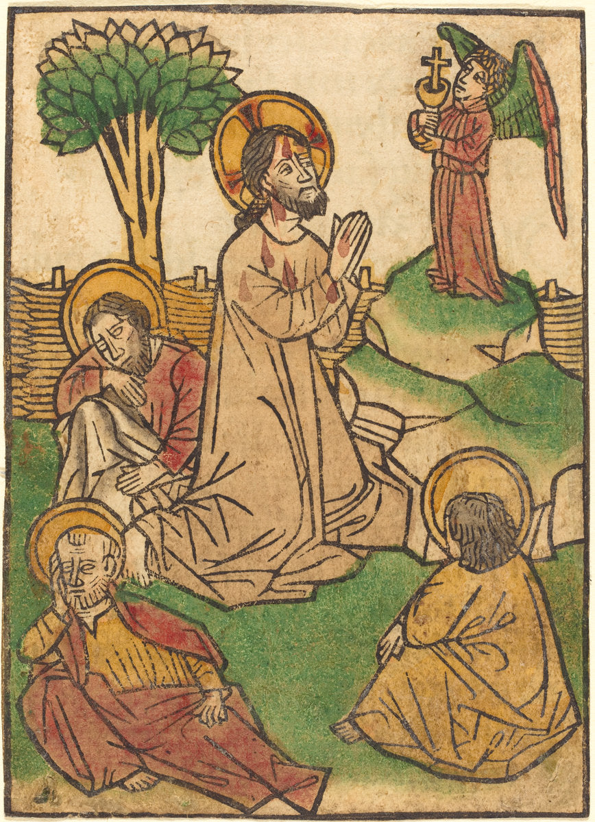The Agony in the Garden by Ludwig of Ulm (German, active 1450/1470), 16X12"(A3)Poster Print