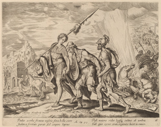 The Conversion of Saint Paul by Philip Galle after Maerten van Heemskerck (Flemish, 1537 - 1612), 16X12"(A3)Poster Print