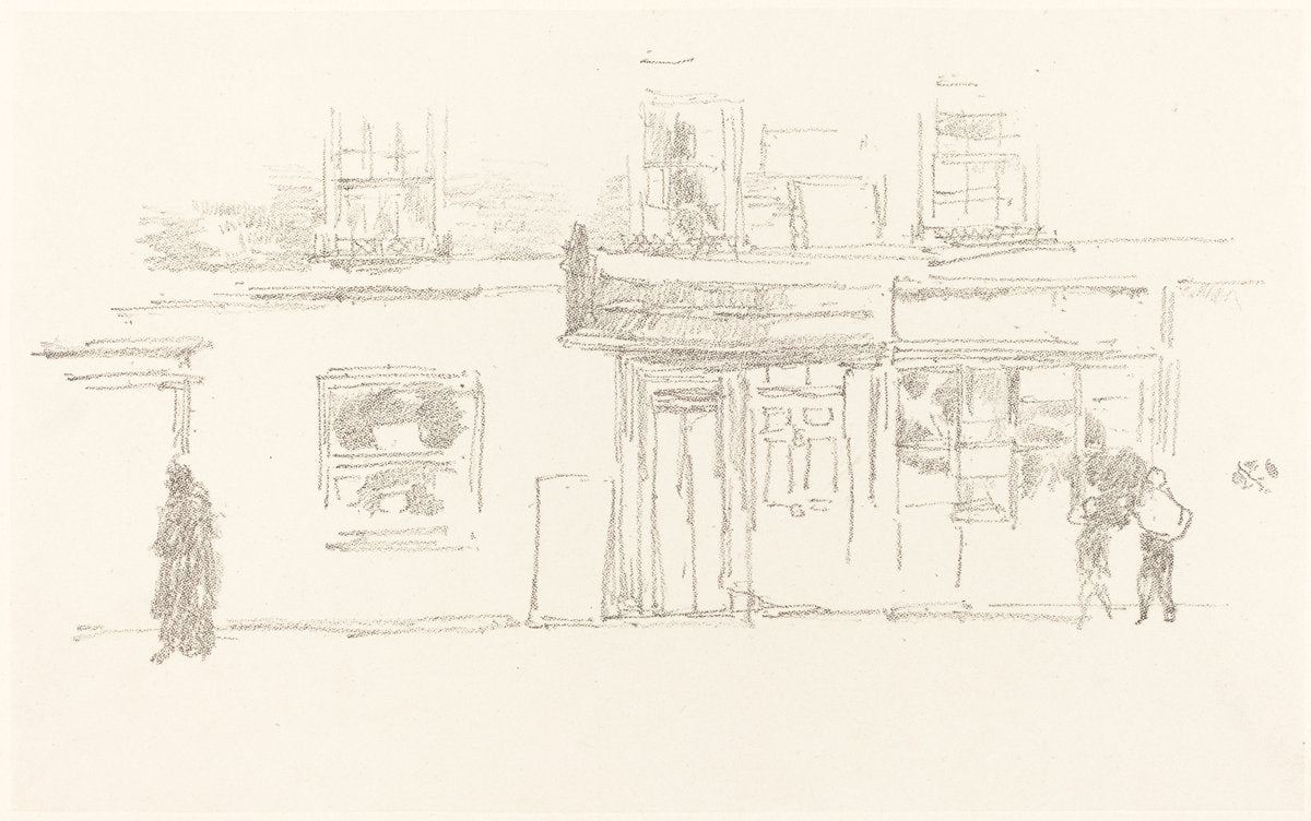 Chelsea Shops by James McNeill Whistler (American, 1834 - 1903), 16X12"(A3)Poster Print