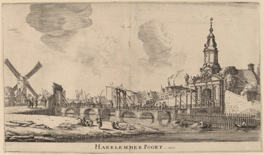 Haarlem Gate (Haerlemmer Poort) by Reinier Nooms, called Zeeman (Dutch, 1623 or 1624 - 1664), 16X12"(A3)Poster Print