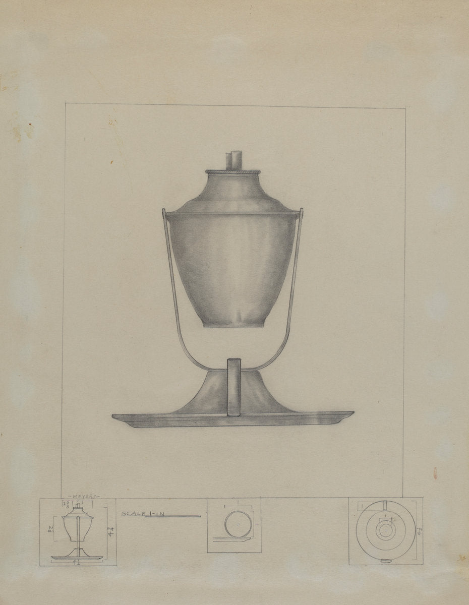 Whale Oil Lamp by Henry Meyers (American, active c. 1935), 16X12"(A3)Poster Print