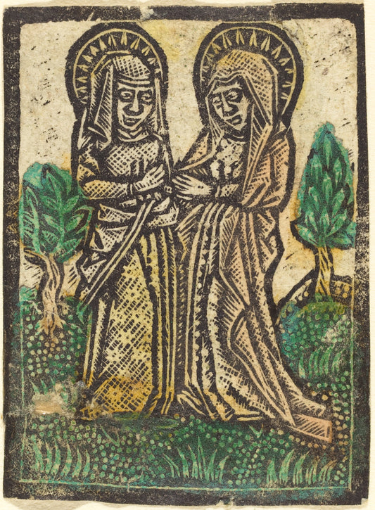 1460/1480 by Workshop of Master of the Aachen Madonna (The Visitation), 16X12"(A3)Poster Print