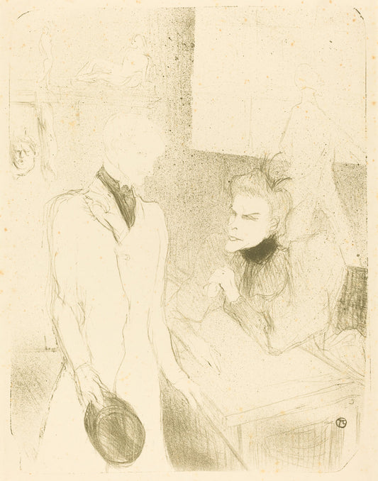 Brandes and Le Bargy in "Cabotins" (Brandès et Les Bargy dans "Cabotins") by Henri de Toulouse-Lautrec (French, 1864 - 1901), 16X12"(A3)Poster Print